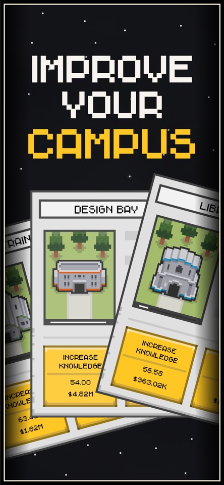 Space Academy Idle building upgrade controls
